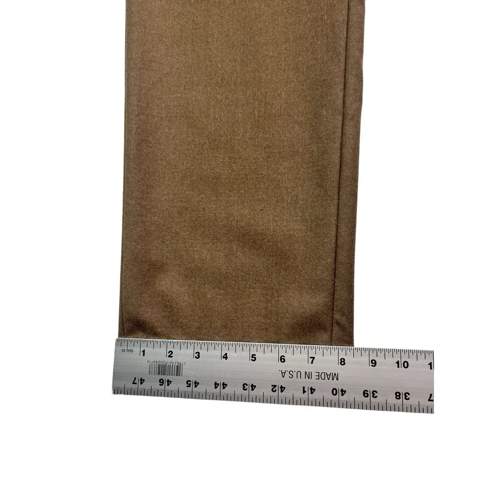 Banana Republic 40‎ Unhemmed Brown Marzotto Alta Flannel Wool Pants Trousers